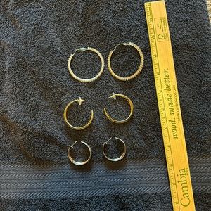 3 Pairs Hoop Earrings